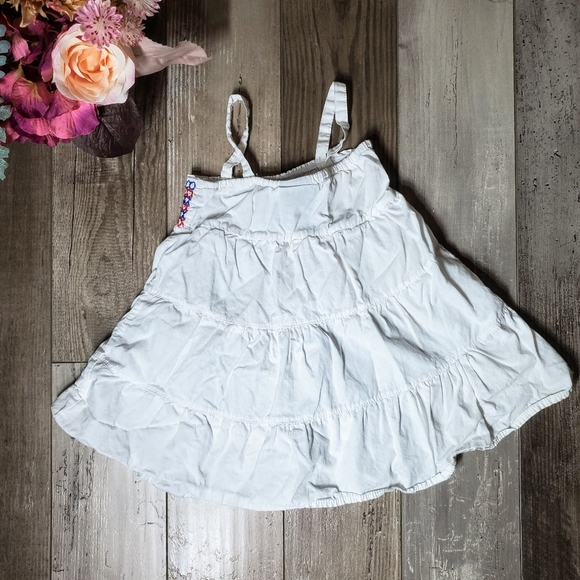 Faded Glory White Little Girls Size 4 Star Smocked Tiered Summer Dress EUC - Picture 4 of 10